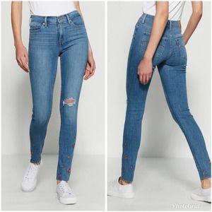 Levi's Blue Women's Jeans with Floral Embroidery